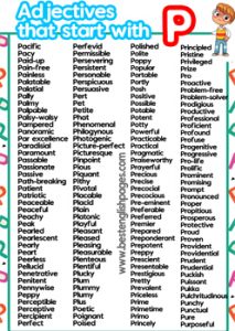 Adjectives Start with P : List of 400+ Positive Words that Start with P ...