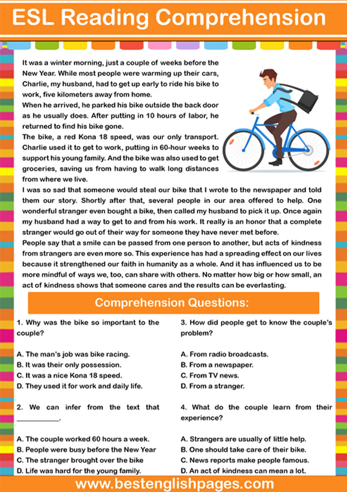 Best 4 Free Printable Reading Comprehension Worksheets Pdf: Reading ...