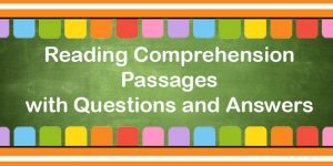 Reading Comprehension Passages with Questions and Answers Pdf: 6 Best ...